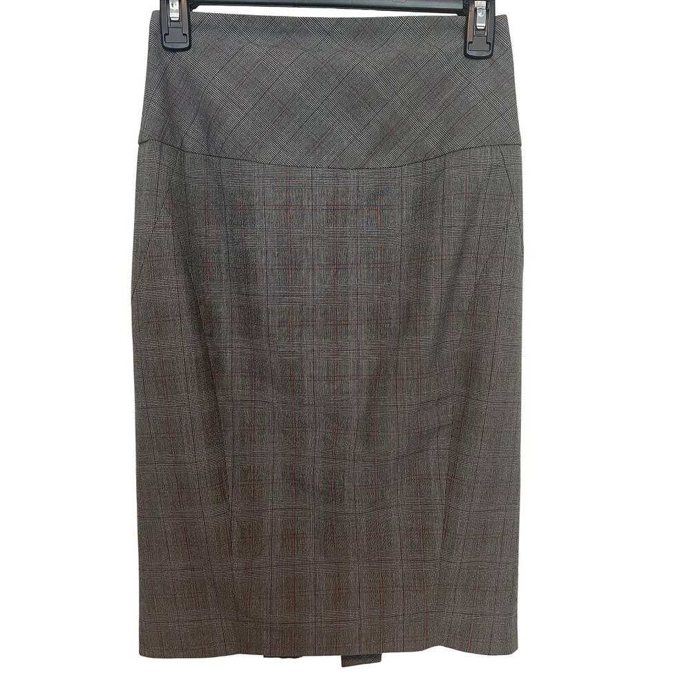 Express Design Studio Size 0 High Waist Pencil Skirt Gray Glen Plaid Corporate